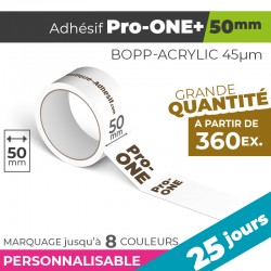Adhésif Personnalisé - Pro-ONE+ 50mm | 45µm | 25 Jours