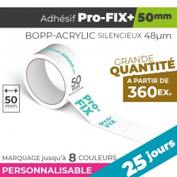Adhésif Personnalisé - Pro-FIX+ 50mm | 48µm | 25 Jours