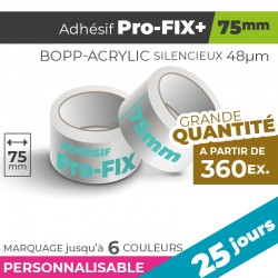 Adhésif Personnalisé - Pro-FIX+ 75mm | 48µm | 25 Jours