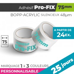 Adhésif Personnalisé - Pro-FIX 75mm | 48µm | 25 Jours