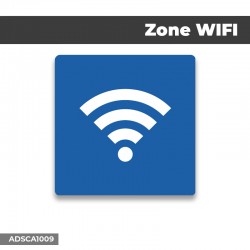 Autocollant | Zone wifi fond bleu| Format Carré
