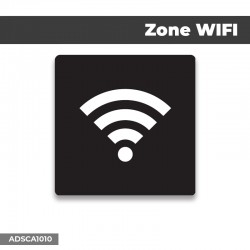 Autocollant | Zone wifi fond noir| Format Carré
