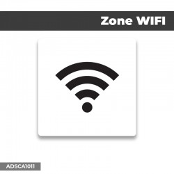 Autocollant | Zone wifi noir| Format Carré