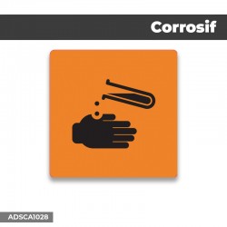 Autocollant | CORROSIF fond orange | Format Carré