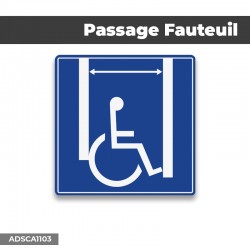 Autocollant | PASSAGE FAUTEUIL | Format Carré