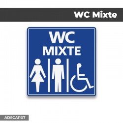 Autocollant | WC Mixte | Format Carré