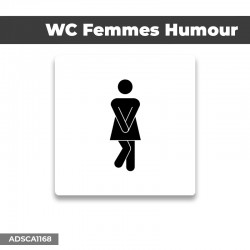 Autocollant | WC FEMMES HUMOUR noir | Format Carré