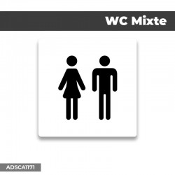 Autocollant | WC MIXTE | Format Carré