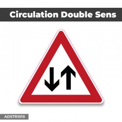 Autocollant | ATTENTION CIRCULATION DOUBLE SENS | Format Triangle