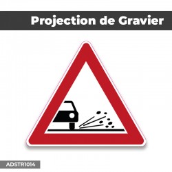 Autocollant | PROJECTION DE GRAVIER | Format Triangle