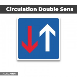 Autocollant | CIRCULATION DOUBLE SENS | Format Carré