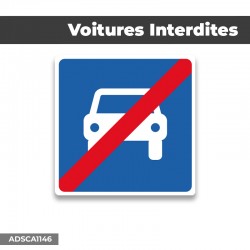 Autocollant | VOITURES INTERDITES | Format Carré