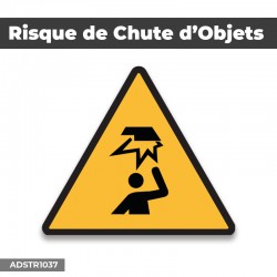 Autocollant | RISQUE DE CHUTE D'OBJETS | Format Triangle