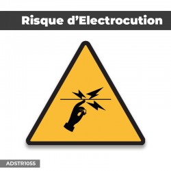 Autocollant | RISQUE D'ELECTROCUTION | Format Triangle