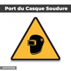 Autocollant | PORT DU CASQUE SOUDURE | Format Triangle