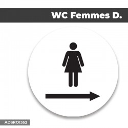 Autocollant | WC Femmes D. | Format Rond