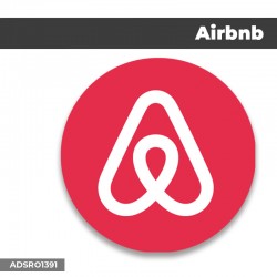 Autocollant | AIRBNB Fond rose | Format Rond