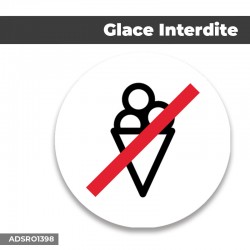 Autocollant | GLACE INTERDITE | Format Rond