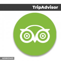 Autocollant | TRIPADVISOR Fond vert | Format Rond