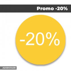 Autocollant | PROMO -20% Fond jaune | Format Rond
