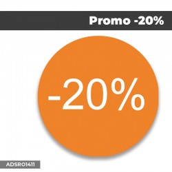 Autocollant | PROMO -20% Fond orange | Format Rond