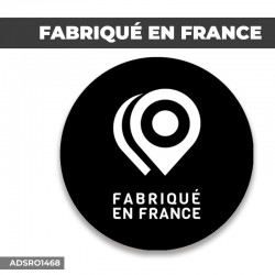 Autocollant | FABRIQUE EN FRANCE Fond noir | Format Rond