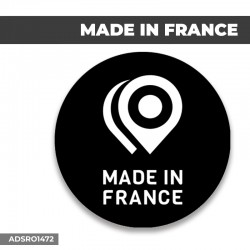 Autocollant | MADE IN FRANCE Fond noir | Format Rond