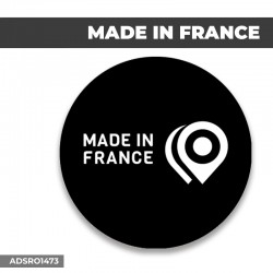 Autocollant | MADE IN FRANCE Fond noir | Format Rond