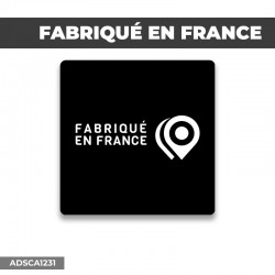 Autocollant | FABRIQUE EN FRANCE Fond noir | Format Carré
