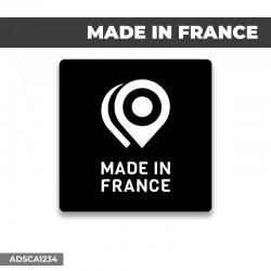 Autocollant | MADE IN FRANCE Fond noir | Format Carré