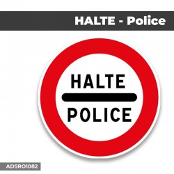 Autocollant | HALTE-POLICE | Format Rond