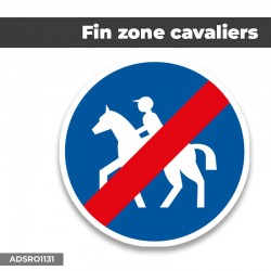 Autocollant | FIN ZONE CAVALIERS | Format Rond