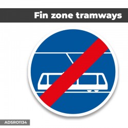 Autocollant | FIN ZONE TRAMWAYS | Format Rond