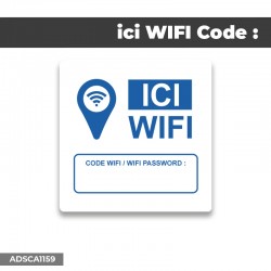 Autocollant | ICI WIFI CODE | Format Carré