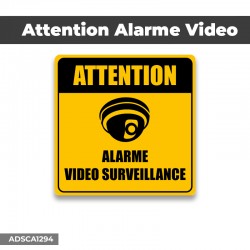 Autocollant | Attention alarme vidéo | Format Carré