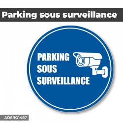 Autocollant | Parking sous surveillance | Format Rond