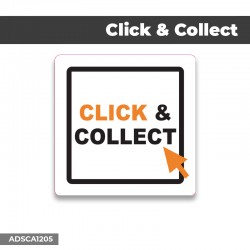 Autocollant | CLICK AND COLLECT orange| Format Carré