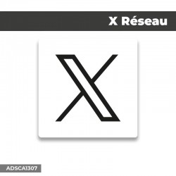 Autocollant | X Réseau Fond Blanc| Format Carré