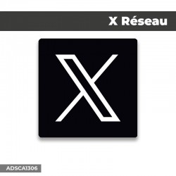 Autocollant | X Réseau Fond Noir| Format Carré