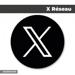 Autocollant | X Réseau Fond Noir | Format Rond