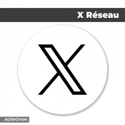 Autocollant | X Réseau Fond Blanc | Format Rond