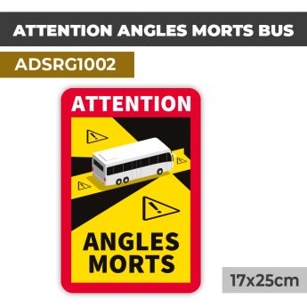 Autocollant | ATTENTION ANGLES MORTS BUS | Signalétique Réglementaire