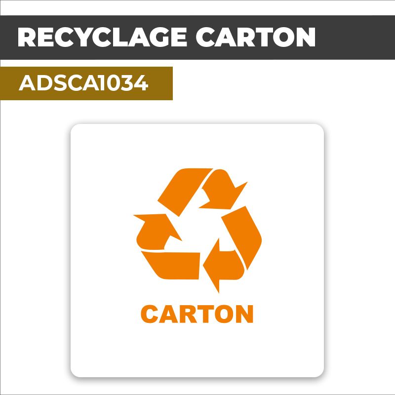 Autocollant RECYCLAGE CARTON l Recyclage et tri sélectif