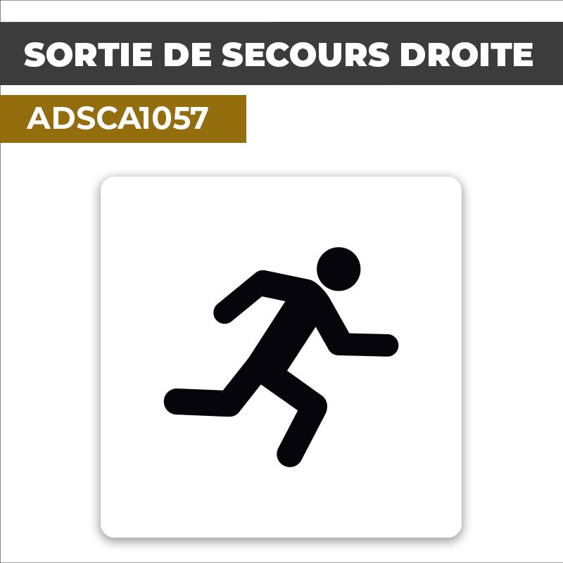 Autocollant SORTIE DE SECOURS DROITE | Pictogrammes