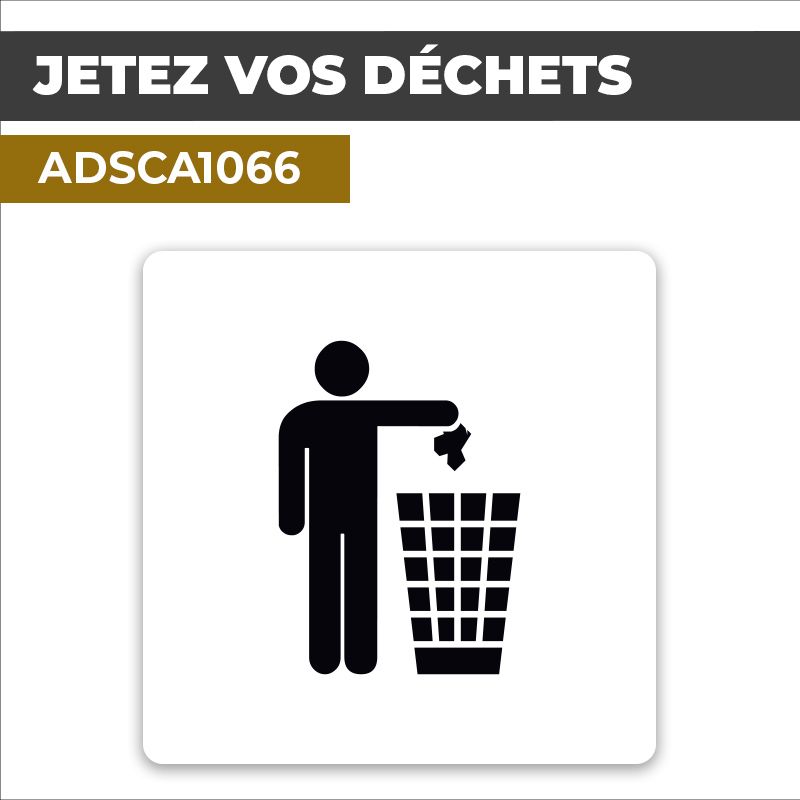 Autocollant JETEZ VOS DECHETS | Pictogrammes