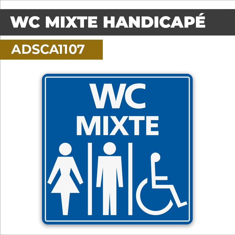 Autocollant WC MIXTE HANDICAPE | Handicap et PMR