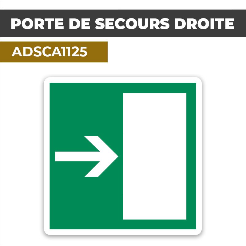 Autocollant PORTE DE SECOURS DROITE | Sortie de secours