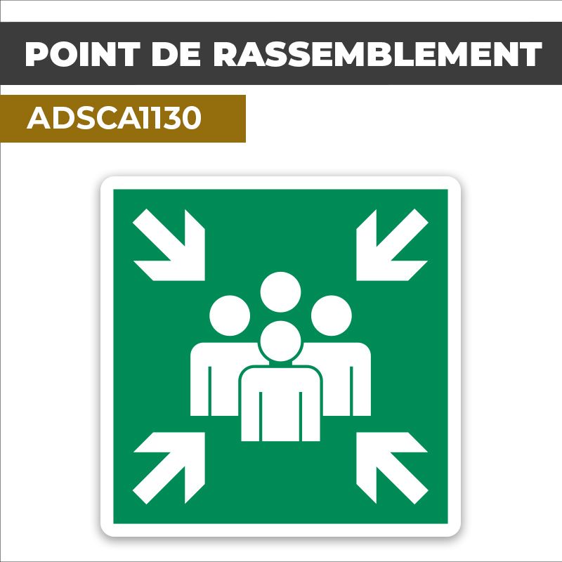 Autocollant POINT DE RASSEMBLEMENT | Sortie de secours