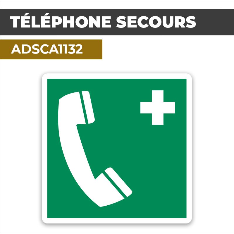 Autocollant TÉLÉPHONE DE SECOURS | Urgences médicales