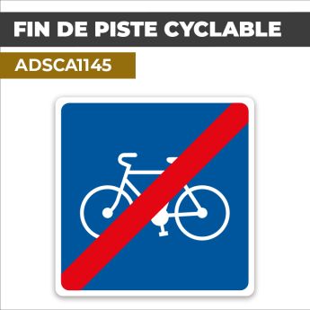 Autocollant FIN DE PISTE CYCLABLE | Panneau d'indication